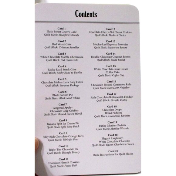 The Little Box Of Quilter's Chocolate Desserts Recipe Cards - Quilter Gift - Picture 3 of 3